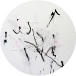 And Then, 2014, oil and acrylic on canvas, diameter 110 cm