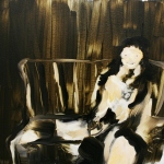 First to Arrive, 2013, oil on canvas, 40 x 40 cm