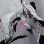 Jumps, 2013, oil and spray on canvas, 41 x 33 cm