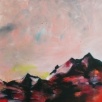 Mountains, 2010, oil and spray on canvas, 125 x 130 cm