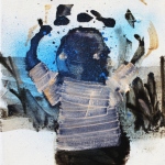 Mole, 2014, oil and spray on canvas, 27 x 24 cm