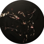 Night Night, 2014, oil and spray on canvas, diameter 110 cm