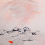 Over There, 2014, oil and spray on canvas, 50 x 50 cm