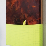 From the series 3rd Space (Place for Memories and Precious Stones), 2024, acrylic, wood, nails, fabrics.