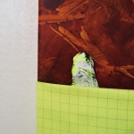 From the series 3rd Space (Place for Memories and Precious Stones), 2024, acrylic, wood, nails, fabrics.