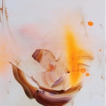 Already Gone, 2014, oil and spray on canvas, 27 x 22 cm