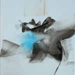 Disappearing Tricks, 2014, oil and spray on canvas, 27 x 22 cm