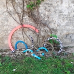 Momentarily painting compositions in the surroundings of Hatanpää, Tampere. 2020.