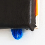 Detail from Claude´s Glass (Landscape), 2020, acrylic, ink, linen, wood, polyester, polyurethane, 27 x 21 x 4 cm