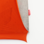Detail of Euphoria, 2020, acrylic, ink, linen, polyester, nails, 212 x 172 cm