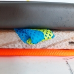Detail from Wrapped (Landscape), 2020, acrylic, ink, cotton, wood, polyurethane, polyester, 20 x 15 x 5 cm