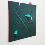 Power Relations, 2029, acrylic, wood and fabrics on canvas, 120 x 111 cm