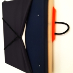 Revisited (Bookmark), 2022, wood, acrylic, ink, polyurethane, string, cotton, polyester, nails, 27 x 24 x 5 cm