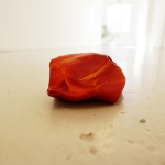 Small Super Activators, acrylic, wood, polyurethane, sizes vary, 2021 -> Series of small objects of bright colour placed in the space, activating the less obvious corners and locations.