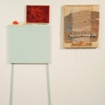 The Carrier and the Carried, 2021. Exhibited Turun Taidehalli, next to painting by Henna Aho.