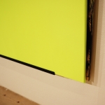 Detail of Tummelplatz (Solo), 2024, acrylic, ink, wood, fabrics, 160 x 160 x 4 cm.