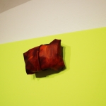 Detail of Tummelplatz (active edges), 2024, acrylic, ink, wood, nails, polyesther, cotton. 190 x 175 x 10 cm.