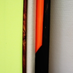 Detail of Tummelplatz (active edges), 2024, acrylic, ink, wood, nails, polyesther, cotton. 190 x 175 x 10 cm.
