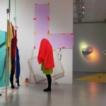 Virhemarginaali - Margin of Error, 2025. Performative acts with/in the installation. Collaborative work with Anna Hyrkkänen and Katri Mononen. Taidekeskus Mältinranta.